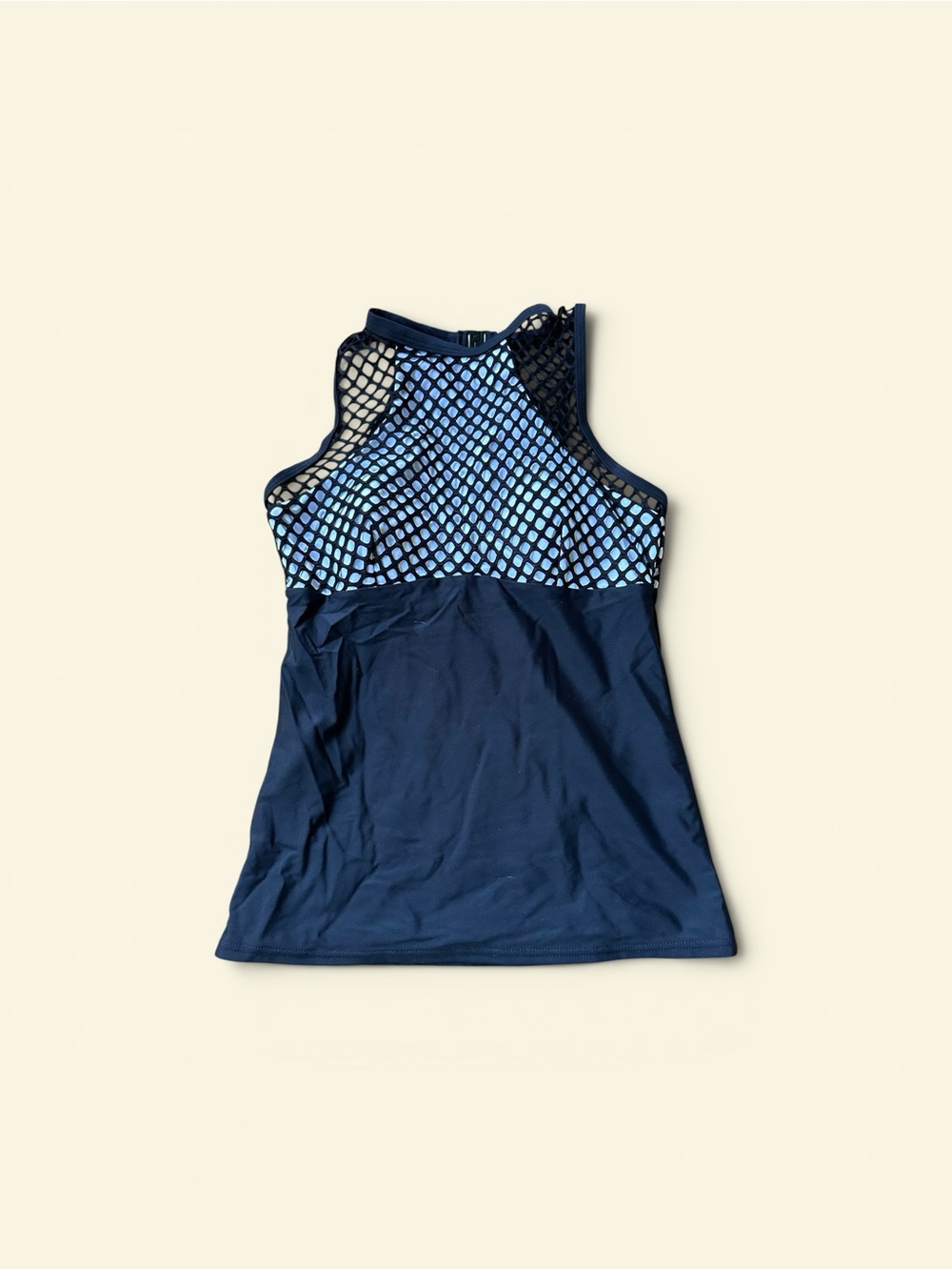Piha tankini top mesh black white